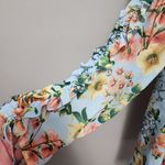 Belle Sky Bell Sky Light Blue Floral Ruffle Blouse Size Medium Photo 2