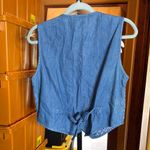 Vintage Shaver Lake Blue Basket Weave Vest w/ Purple Buttons Size Medium Photo 5