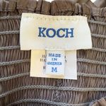 Koch Erica Metallic Charcoal Smocked Waist Ruffle Pleated Flowy Shorts Size M Photo 5