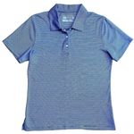 Cutter and Buck Womens Polo Shirt Medium Blue Striped Moisture Wicking DryTec Golf Photo 0