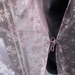 VTG 80s Llise Stevens Powder Pink Lace Dust Jacket Short Negligée Robe Women’s M Size M Photo 7