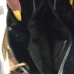 Harrods Glossy Black and Gold Shoulder Bag Photo 8