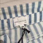 Avec Les Filles  Light Blue Striped Flare Jeans size 28 Photo 4