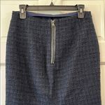 Ann Taylor  Tweed Black & Navy Blue Pencil Mini Skirt - Size 4 Photo 7
