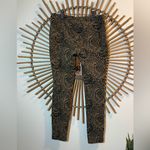 Free People  Knit Black & Brown Paisley Print Pants Skinny Leg Elastic Waist Photo 5