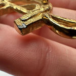 Vintage Gerry’s Rhinestone Horse Shoe With Riding Crop Brooch Pin Gold Tone Photo 4