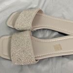 Cream Nude Glam Sparkle Rhinestone Embellished Slide Sandals EU 39 / US 8.5 Gold Photo 2