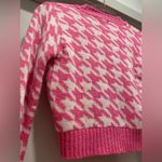 Nasty Gal Got Knit Right Barbiecore Pink & White Houndstooth Cropped Cardigan - S Photo 15