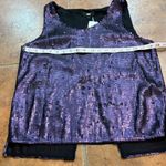 DKNY NWT  Womens Sleeveless Sequin Split-Back Top Purple Size S Photo 9