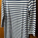 Lake Pajamas Breton Stripes 3/4 Sleeve Mini Dress Navy Blue White Medium M Photo 7