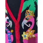 Ugly Christmas Sweater Cardigan Flamingo Tropical Holiday M Black Size M Photo 2
