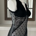 Flora Nikrooz Mesh Bodysuit Black Sheer Lace Floral Size L Photo 5