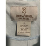Browning Sleeveless Top Womens 2XL Blue V Neck Button Collared Tank Shirt NWT Photo 5