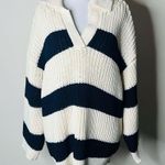 ZARA Cream and Black Chunky Oversized Sweater Photo 1