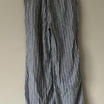 Briggs Linen Blend Striped Wide Leg Pants Size Medium Coastal Beachy Boho Blue Photo 1