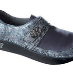 Alegria  DEN 735 Mary Jane Comfort Shoes Womens Size 37 Metallic Silver Leather Photo 0