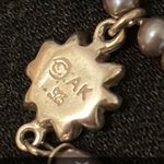 Vintage Sterling Silver Black Pearl Flower Pendant Necklace 925 AK Stamp Photo 9