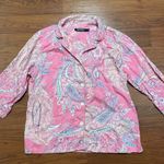 Ralph Lauren COPY - Lauren  Paisley Button Up Flannel Shirt PJ Top size large Photo 1
