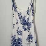 Reformation Annabell Lucerne Blue White Floral Mini Smocked Dress Size 4 Photo 2