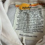Aviator Nation  Vintage White Cream Malibu Logo Drawstring Hoodie Medium Photo 7
