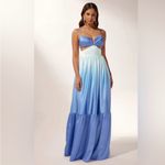 Sunfere Gradient Ombre Cutout Maxi Dress in Size Medium Blue Photo 1
