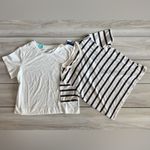 Market & Spruce  2 Pack Tanner Boxy Cotton Blend Tee Beige Medium NWT Photo 3