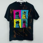 Disco Neon Cat Short Sleeve Shirt Size Large Photo 1