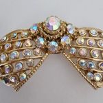 Vintage 90s Maximalist Shoe Clips Aurora Borealis Bow Butterfly Bug Rhinestones Blue Photo 3