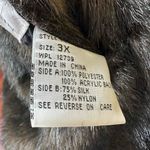 Charles Klein Hooded Reversible Faux Fur / Silk Coat Size 3X Black Photo 14