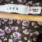 Lush Clothing LUSH Brown Lilac Floral Print Smocked Waist Tiered Ruffle Mini Dress Size S Photo 5