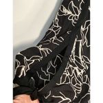 Spense Women's Floral Scoop Neck Cold Shoulder Blouse Black White Size Medium Black Photo 2