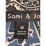 Sami & Jo  Women's Blue Black White‎ Printed Long Sleeve Button Front Size M Photo 2