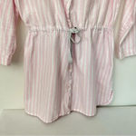 Victoria's Secret Shirt Dress Nightgown Pajama Size Small Pink White Silver Photo 5