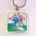 Vintage Want To Smurf Around 1980s Keychain Blue Photo 2