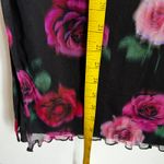 Miss Selfridge Black Pink Floral‎ Midi Skirt, Vintage, Y2K, Grunge, Goth, Dark Academia, Medium Photo 2