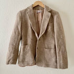 Evan Picone Vintage Tan tweed knit Wool Blazer Neutral Light Academia Photo 0