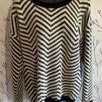 Cyrus  Black and White Chevron Sweater Photo 0