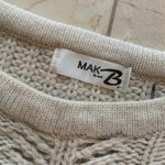 Mak B Cableknit Sweater Beige Sz Small $40 Photo 1