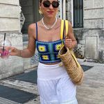 ZARA crochet top blouse crop top bandeau open work summer vacation open back Photo 0