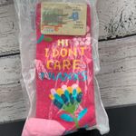 Blue Q  Socks Hi‎ I Don't Care Crew Socks Soft Combed Cotton Women's NEW Photo 1