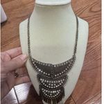 Boho Metal Statement Bib Necklace Burnished Pewter Mutli Photo 0
