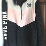 PINK - Victoria's Secret black 1/4 zip with cream and pink accents Photo 0