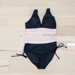 Blooming Jelly NWT Womens Bikini Set Size L Black Knit High Waist Beach Swimwear Photo 1