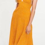 La Miel Mustard Yellow Polka Dotted Midi Dress Orange Size M Photo 0