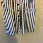 Angashion blue white stripe dress sz M nautical preppy teacher casual buttons Photo 3