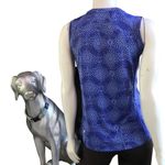 L.L.Bean  Circle Print Blue Tank Top with Zipped Pocket Women’s Size Small Photo 2