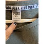 PINK - Victoria's Secret  Women's Olive Green Sweatshirt Size Medium Long Sleeve Photo 2