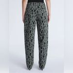 NWT Scoop Seamed Denim Barrel Jeans Wide Leg High Rise Leopard Print Olive SZ 6 Green Photo 11