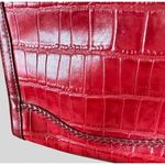 Marc Chantal Croc Embossed Faux Leather Handbag With Heart Accent Hardware Red Photo 5