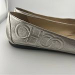 Jimmy Choo  Gwenevere Square-toe Flats in Silver Metallic Leather Photo 5